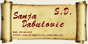 Sanja Dabulović vizit kartica